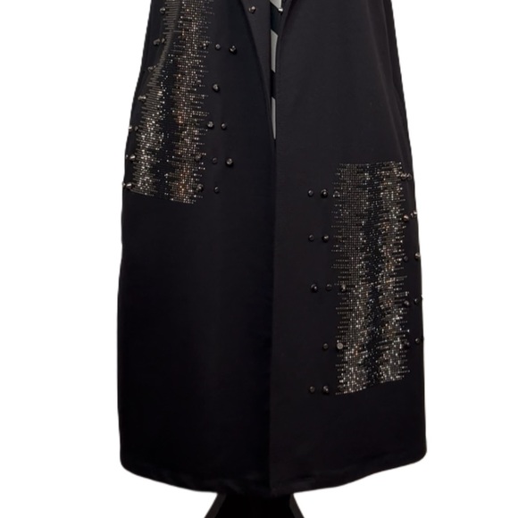 Alain Murati Artsy Bling Open Front Sleeveless Vest Gilet - Picture 5 of 11